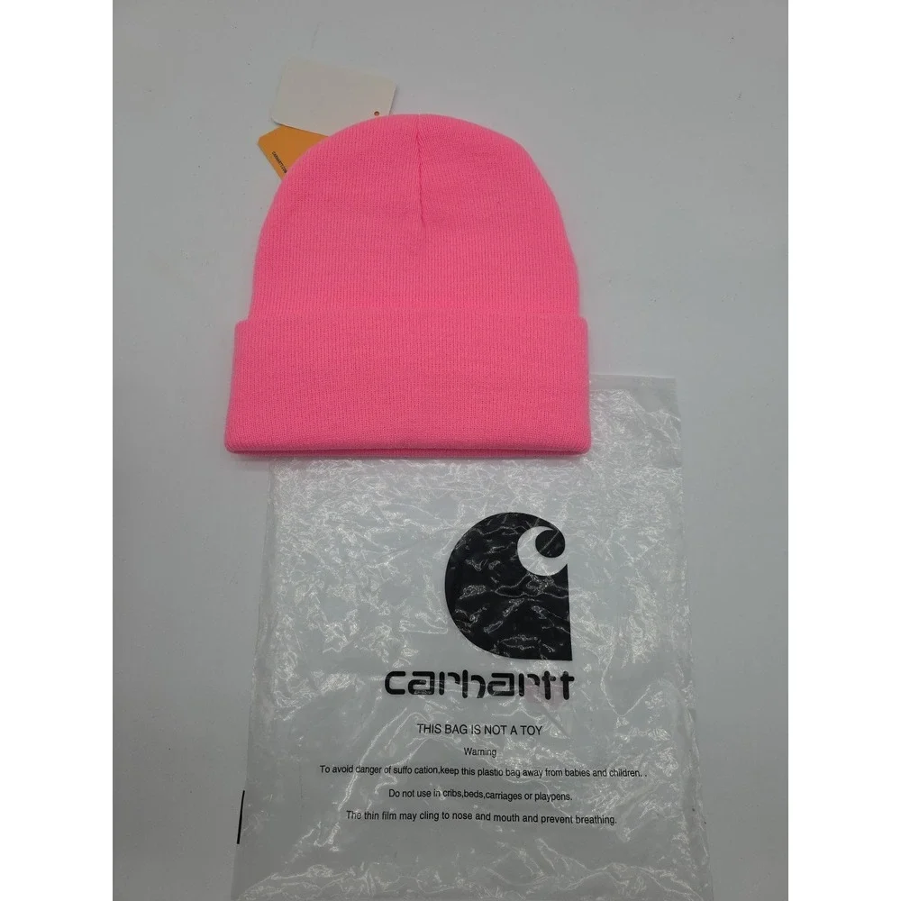 Carhartt Unisex Pink Knit Cuffed Beanie Hat  One Size NWT